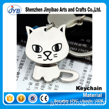blank keychain type cheap custom cat or animal shape key ring for promotion